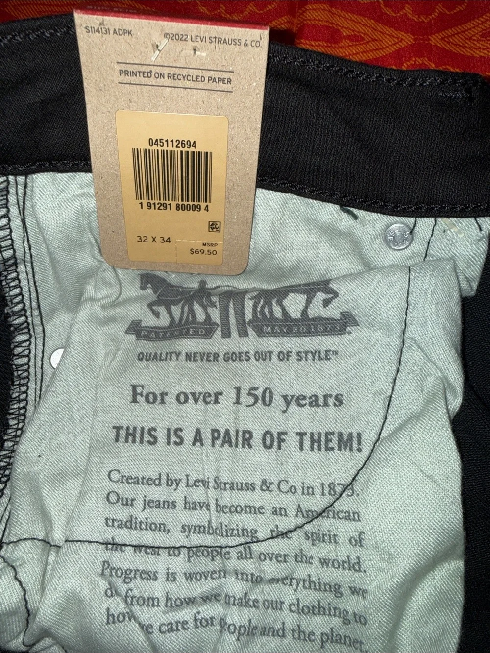 Levi's Black Slim Straight Jeans